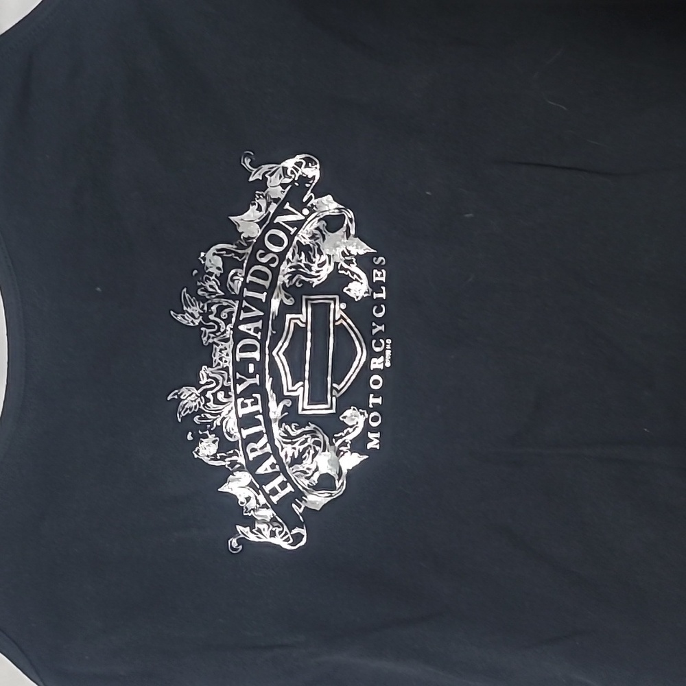 Harley Davidson Black and Silver Tank Top